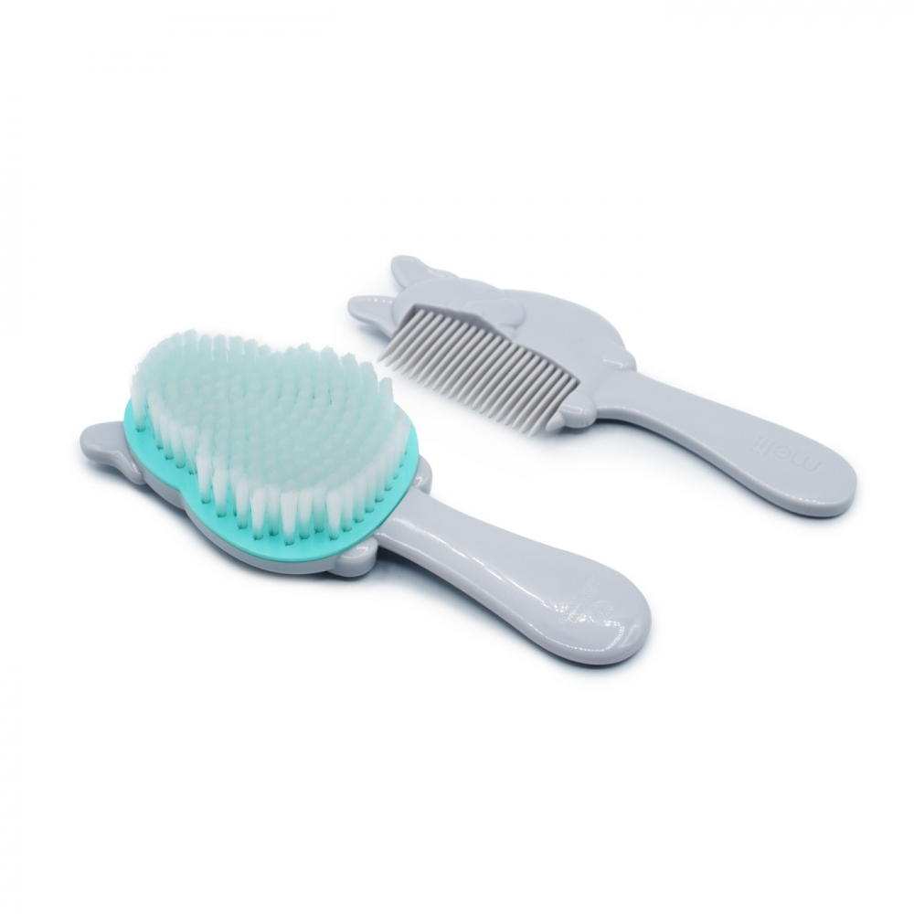 Set Pieptăn+Perie Bebe Melii Bulldog