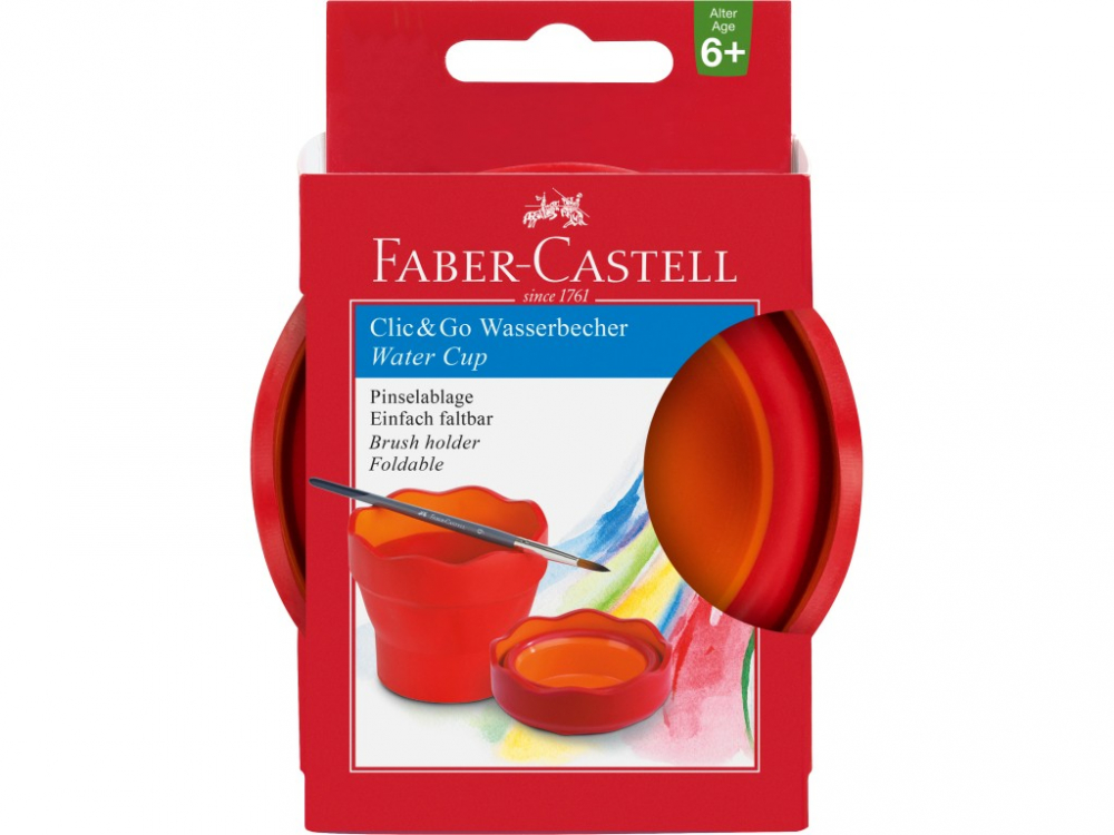 Pahar Pictura Click-Go Rosu Faber-Castell