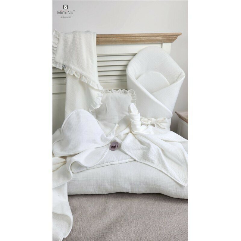 Set Pătură și Pernă Miminu Bumbac Cream - imagine 3