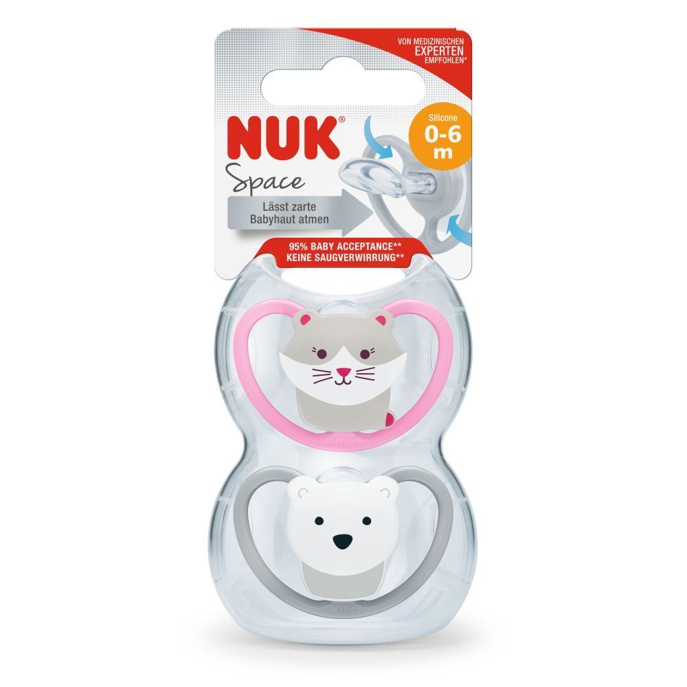 Set 2 Suzete NUK Space Silicon M1 Rose