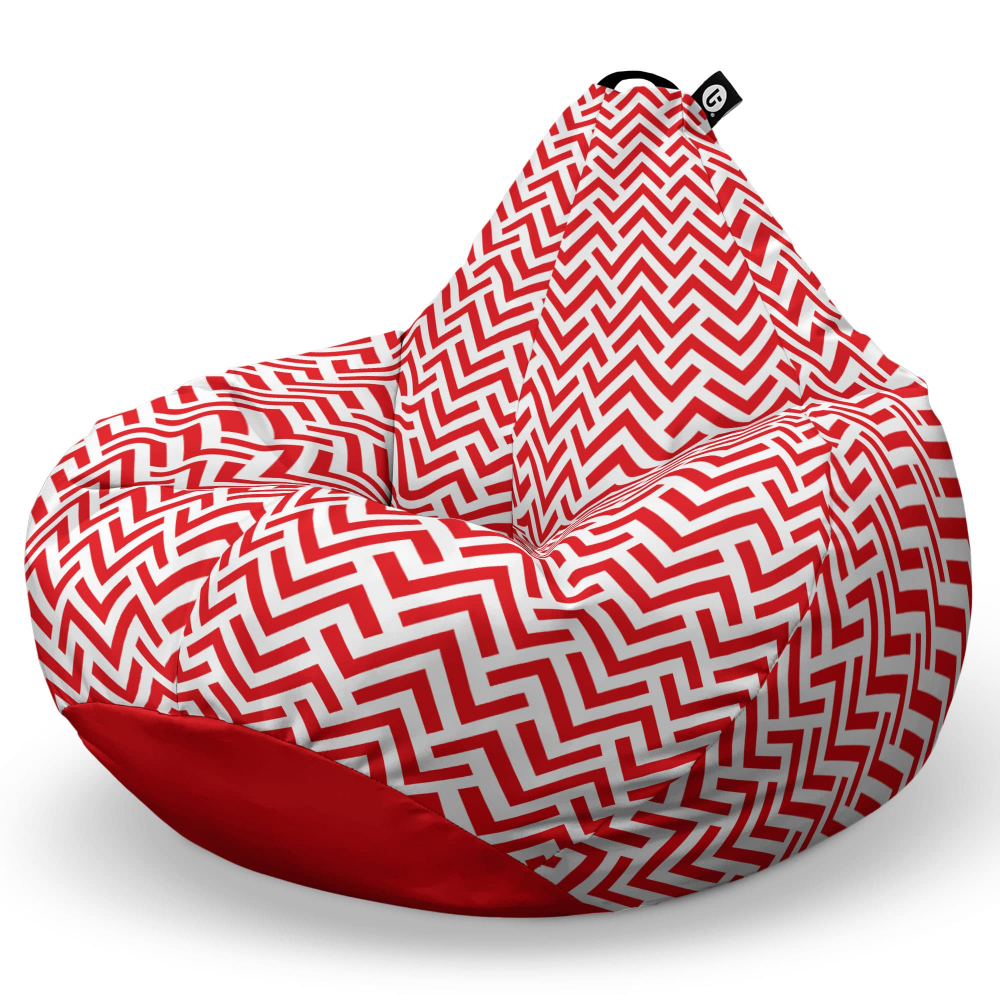 Fotoliu Puf XL Rosu-Alb Relaxare Updeco - imagine 5