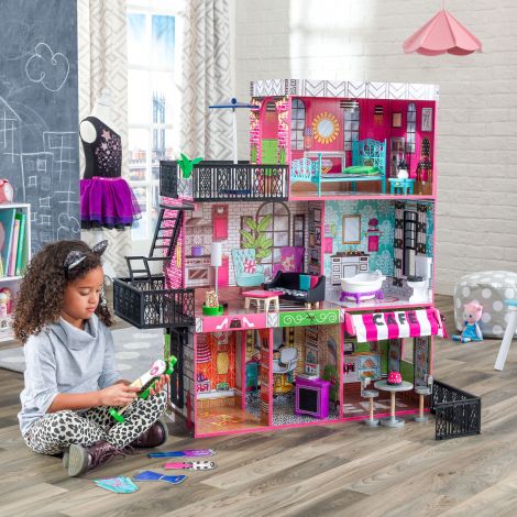 Casuta papusi Kidkraft Brooklyn Loft, 3 etaje, 25 accesorii - imagine 3