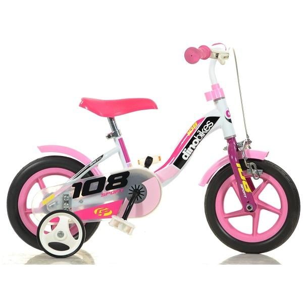 Bicicleta Dino Toys 108 Roz 10 inch cu Manere