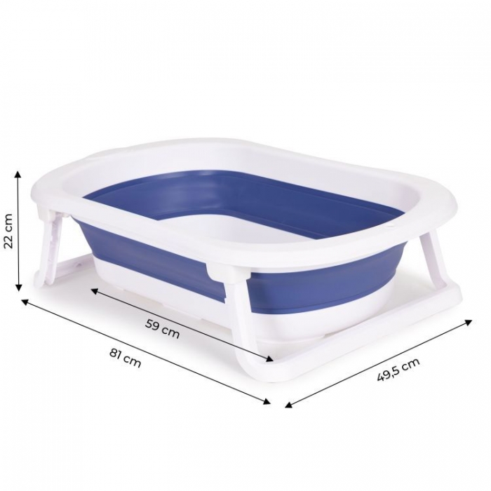 Cadita de baie Ecotoys HA-B27 Albastru, Pliabila - imagine 5