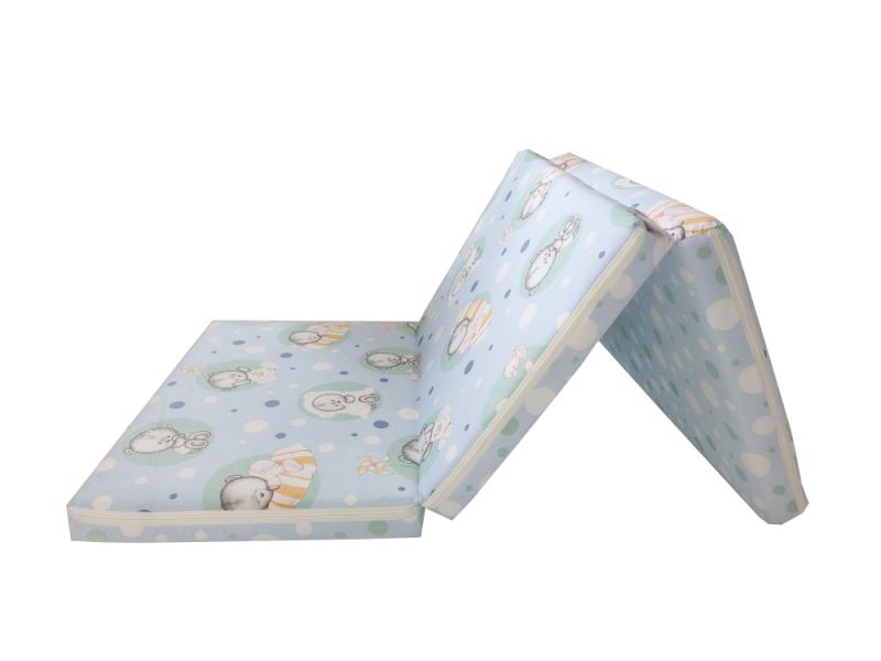 Saltea Pliabilă MyKids Baby Teddy Blue, Multifuncțională - imagine 3