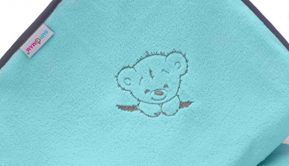 Paturica Babymam Premium Retro Bear Mint, 75x100 cm
