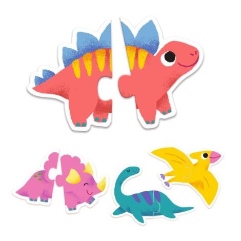 Puzzle Duo Micii Dinozauri Djeco Educativ - imagine 5
