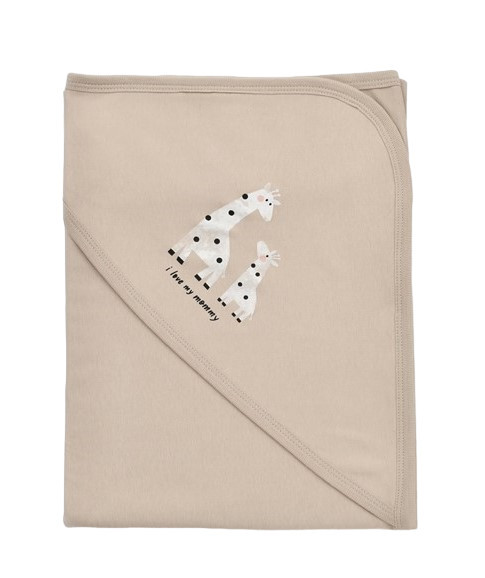 Paturica Bumbac Organic Girafa Mink Babycosy - imagine 5