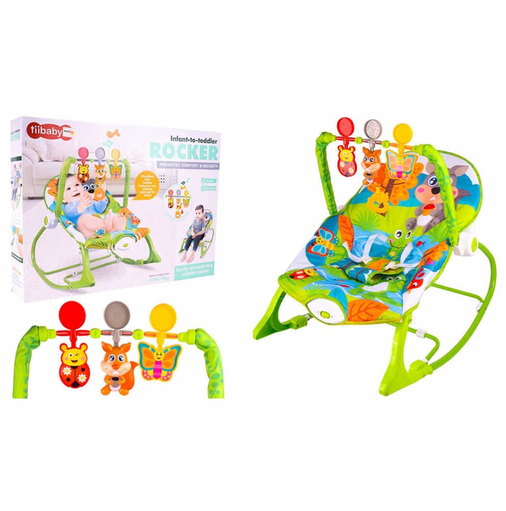 Balansoar Malplay Copii cu Vibratii si Muzica, Green - imagine 5