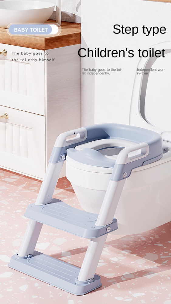 Reductor Toaleta Little Mom Blue cu Scară Pliabilă - imagine 2