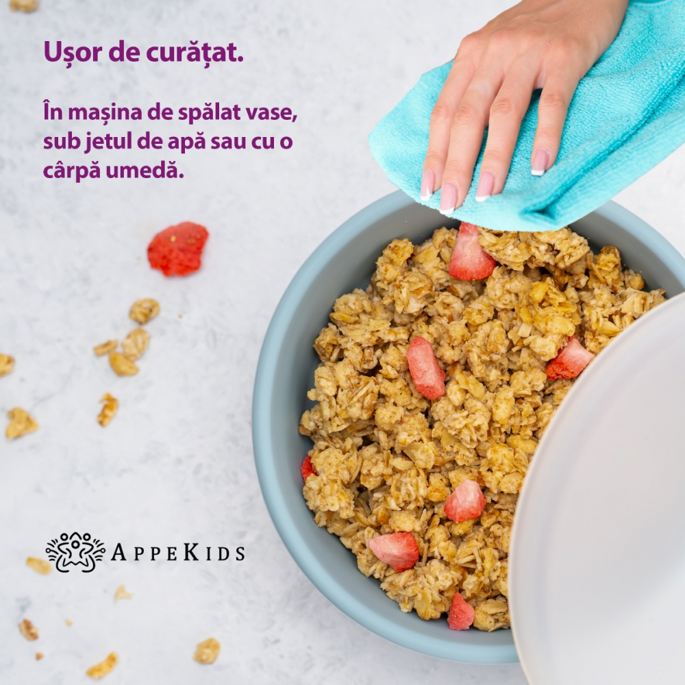Bol Silicon AppeKids cu Ventuza și Capac - imagine 3