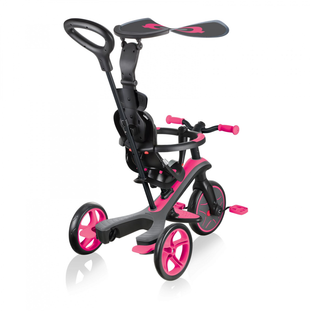 Tricicleta Globber Explorer 4 in 1 Roz, Control Parental - imagine 4