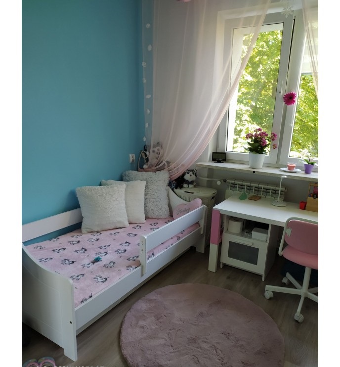 Pat Lili Alb Nichiduta cu Barieră Siguranță - imagine 2