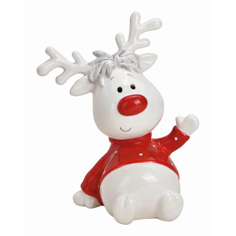 Decoratiune Rudolph Ren Nas Rosu Ema 17 cm