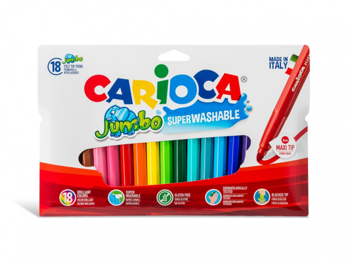 Set Carioca Jumbo 18 culori, non-toxice