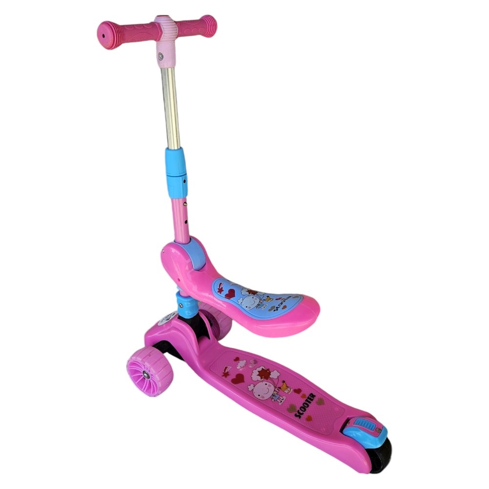 Novokids Mini Scooter 8010 Roz 2 în 1, Pliabil - imagine 2