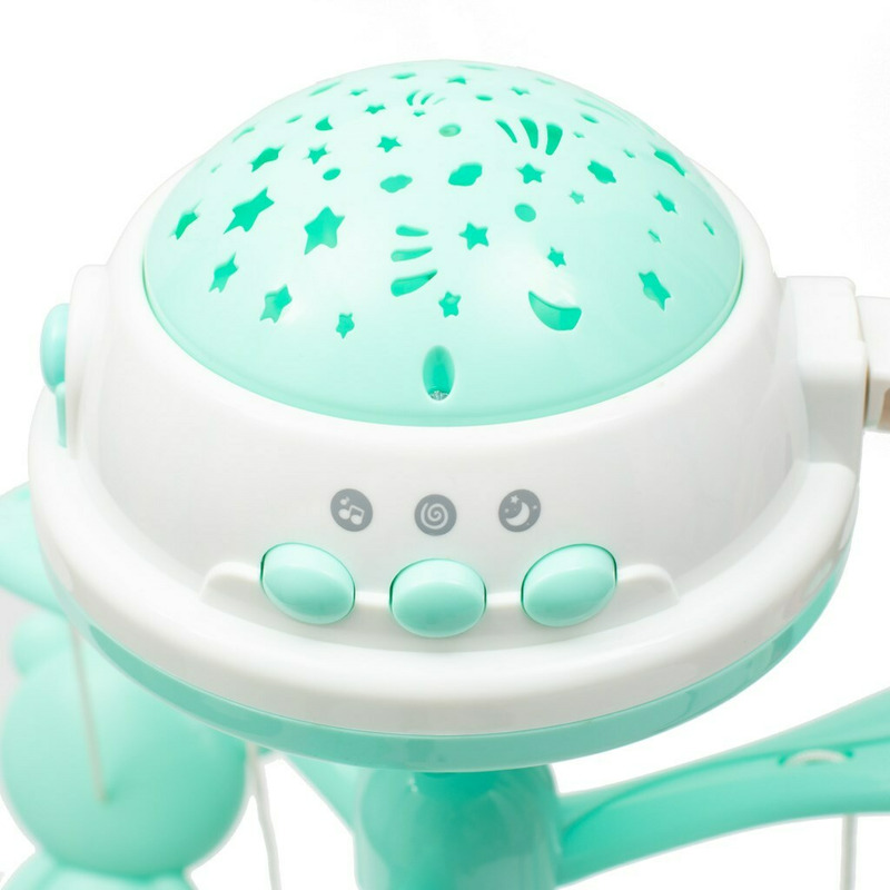 Carusel Muzical Baby Mix cu Proiector, Mint - imagine 2
