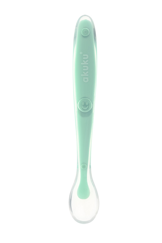 Linguriță Silicon Akuku Soft Spoon Mint, Fără BPA