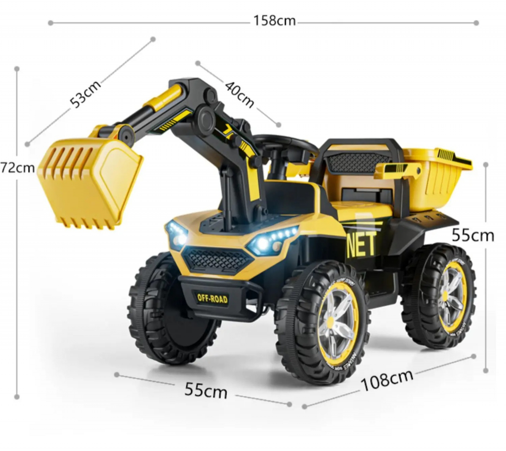 Masinuta Nichiduta Bonet Yellow 70W cu Remorca - imagine 2