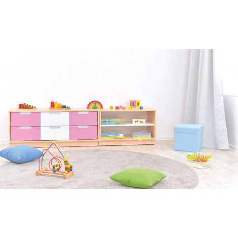 Dulap Quadro S Moje Bambino, Artar și Alb, Depozitare - imagine 2