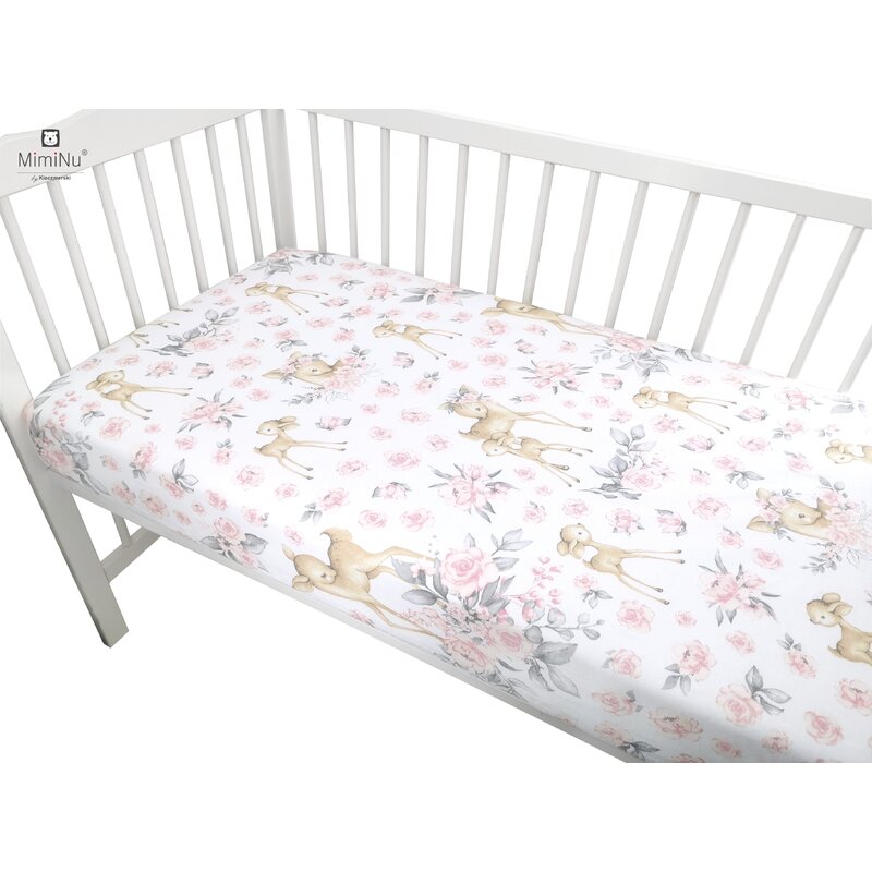 Cearceaf Patut Miminu Sweet Deer Pink 140x70cm