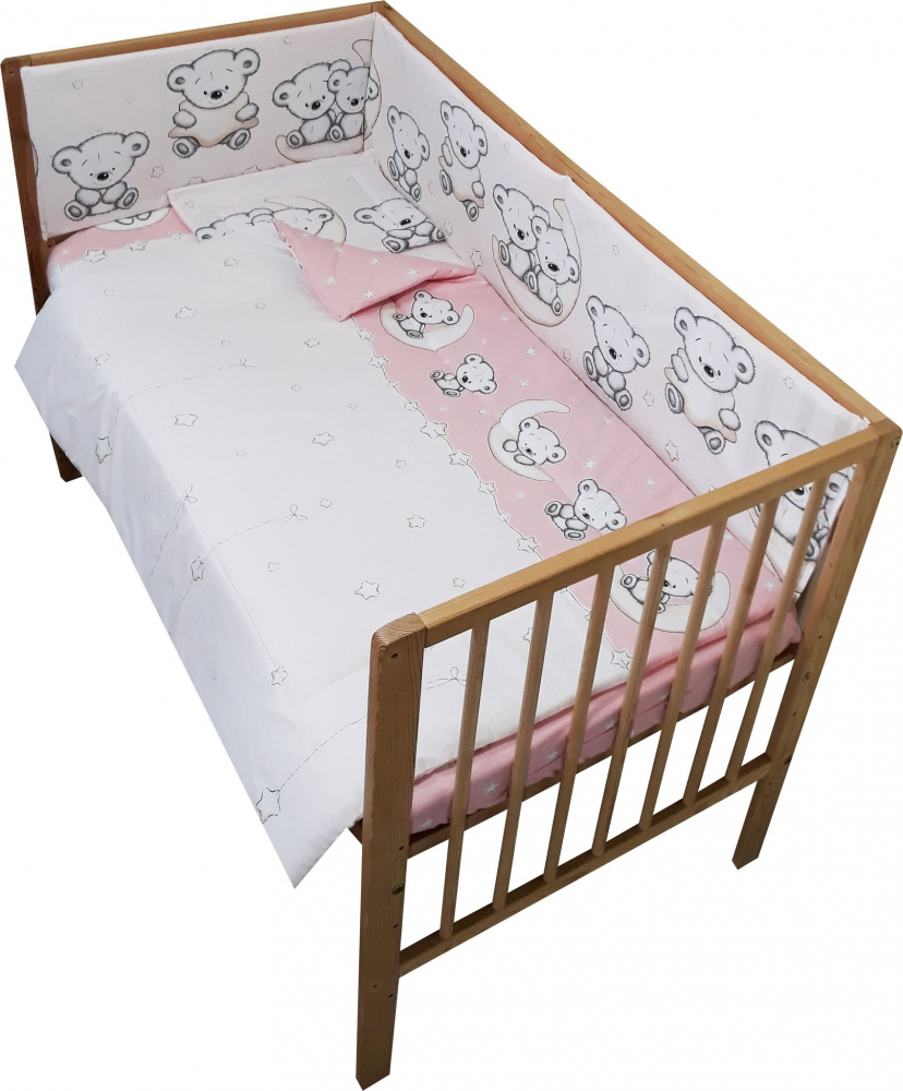 Lenjerie Patut Nichiduta Teddy Pink, 4 Piese - imagine 2