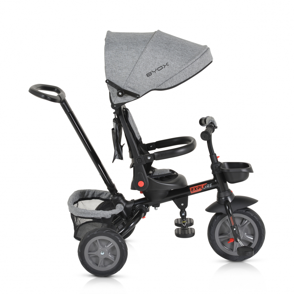 Tricicleta Byox Explore Grey, Pliabila cu Scaun Rotativ - imagine 3