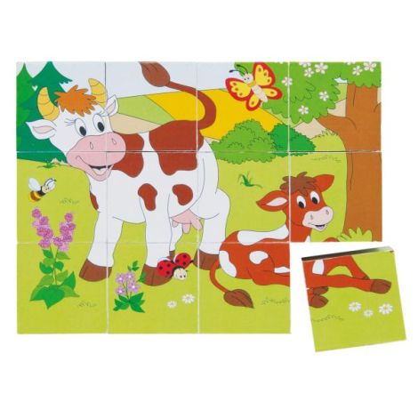Puzzle Ferma Woodyland 3x4 - Joc Educativ