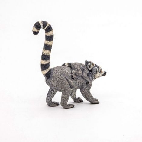 Figurina Lemur cu Pui Papo - Jucarie Educativa - imagine 3