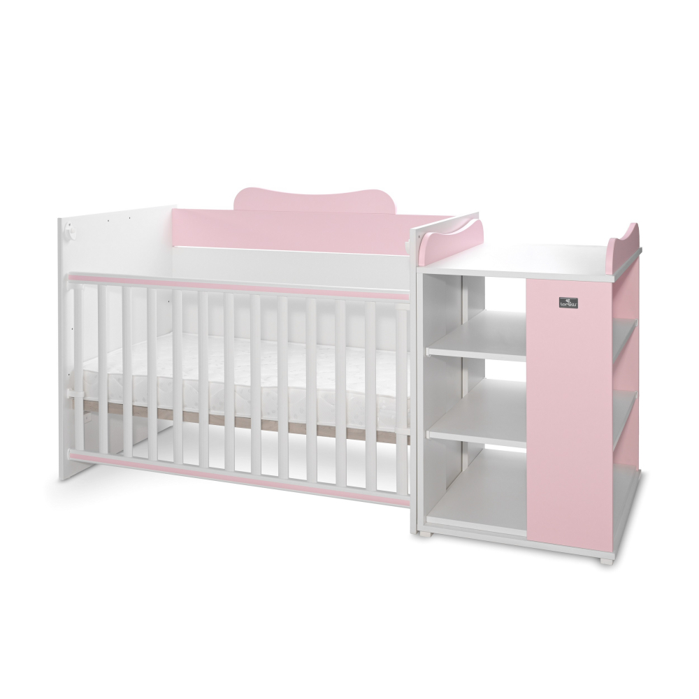 Patut Modular Lorelli Multi, 5 Configuratii, Alb-Roz - imagine 6