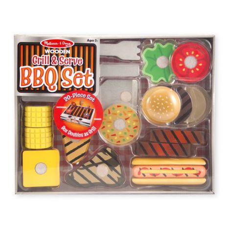 Set Grill Melissa & Doug - Jucarie din Lemn, 20 Piese - imagine 3