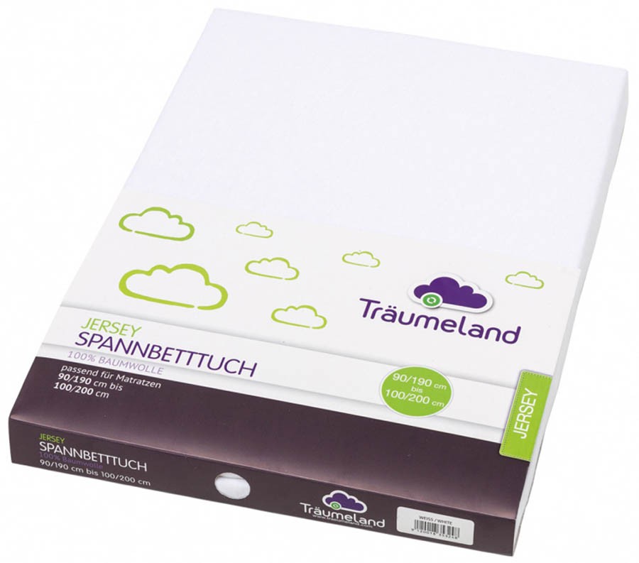 Cearsaf Traeumeland Jersey White - Confort Premium Copii - imagine 2