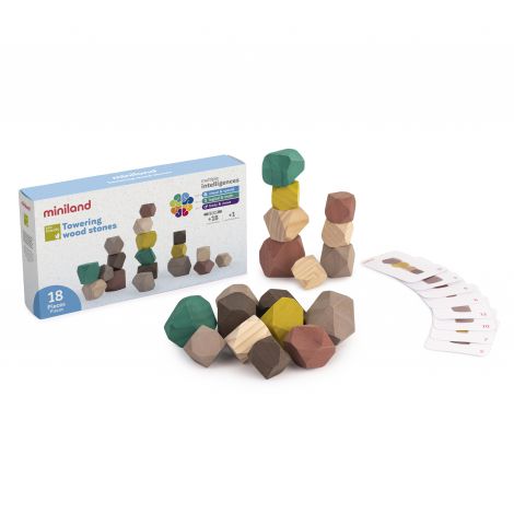 Joc educativ Wood Stones Miniland, Dezvoltare Motricitate - imagine 2