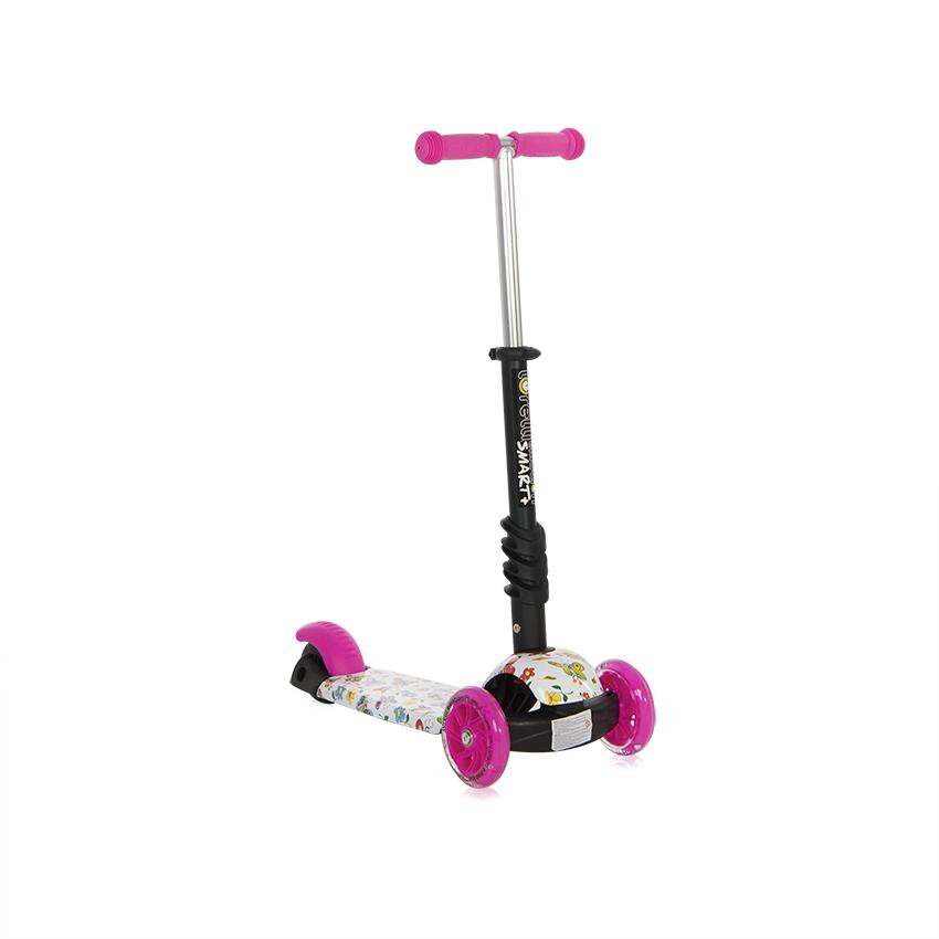 Trotineta Lorelli Pink Butterfly 3 Roți LED - imagine 2