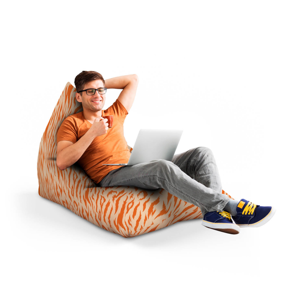 Fotoliu Puf Lounge Tigre Orange | Updeco - imagine 4