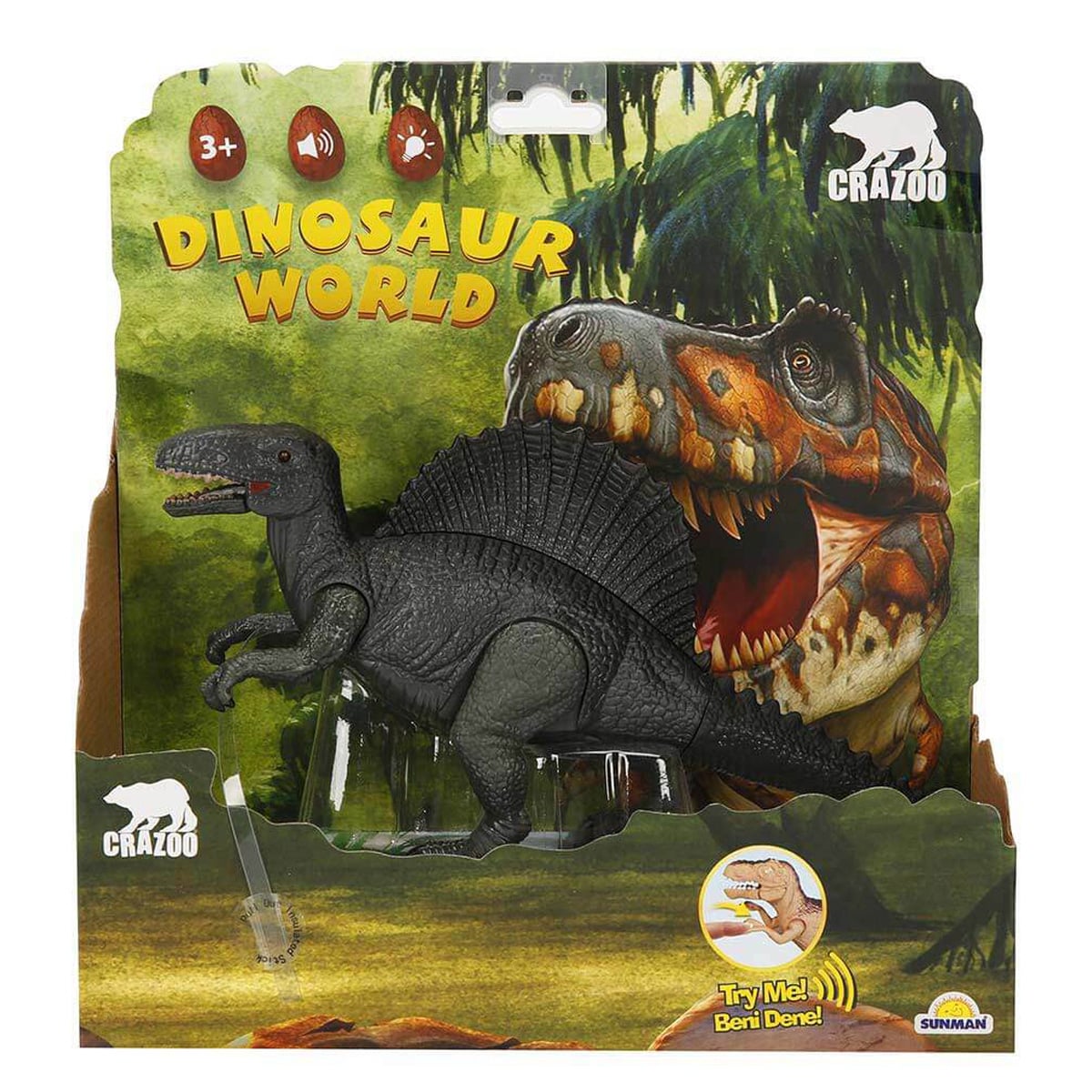 Figurina Dinozaur cu Sunet și Lumină Crazoo, 24 cm