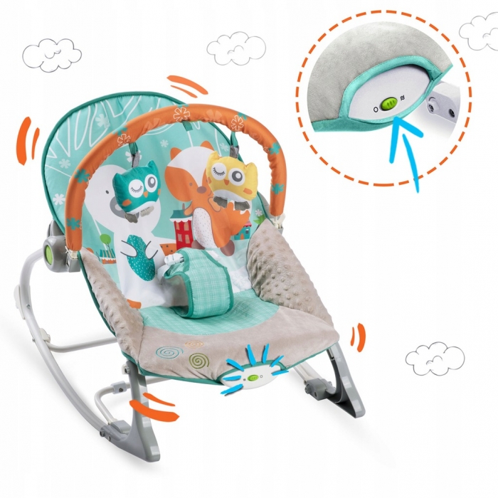 Balansoar Calmant Ricokids cu Vibrații, Turcoaz - imagine 2