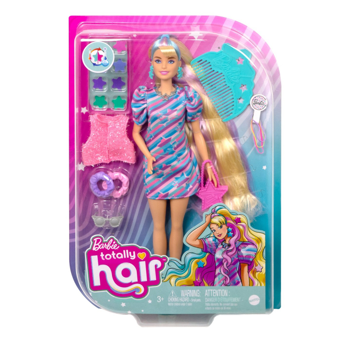 Papusa Barbie Totally Hair Blonda - Par Lung si Stilat
