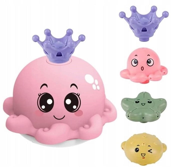 Doris Octopus Fântână | Jucărie de baie Roz - imagine 3