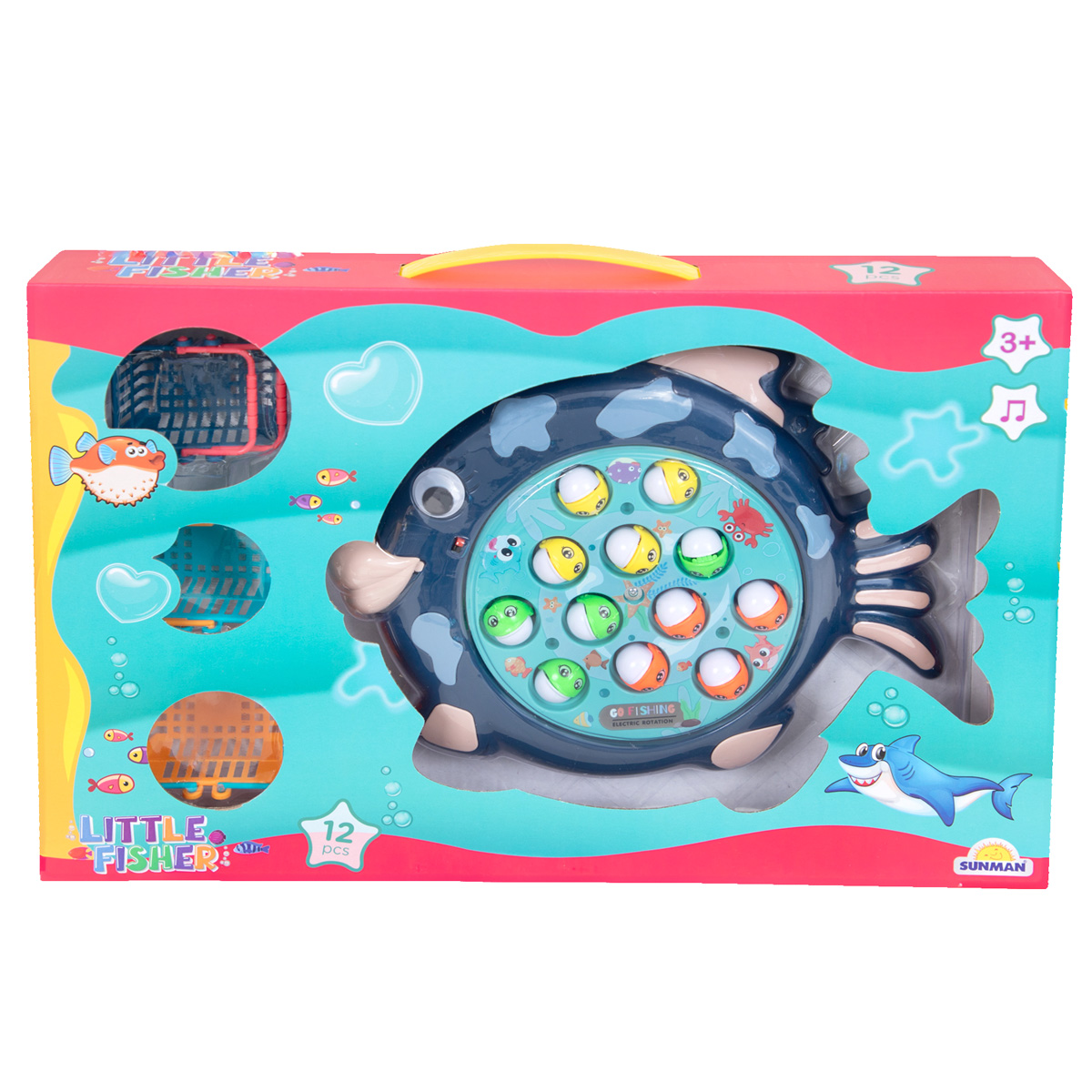 Set Pescuit Interactiv Sunman, 12 Piese, Albastru