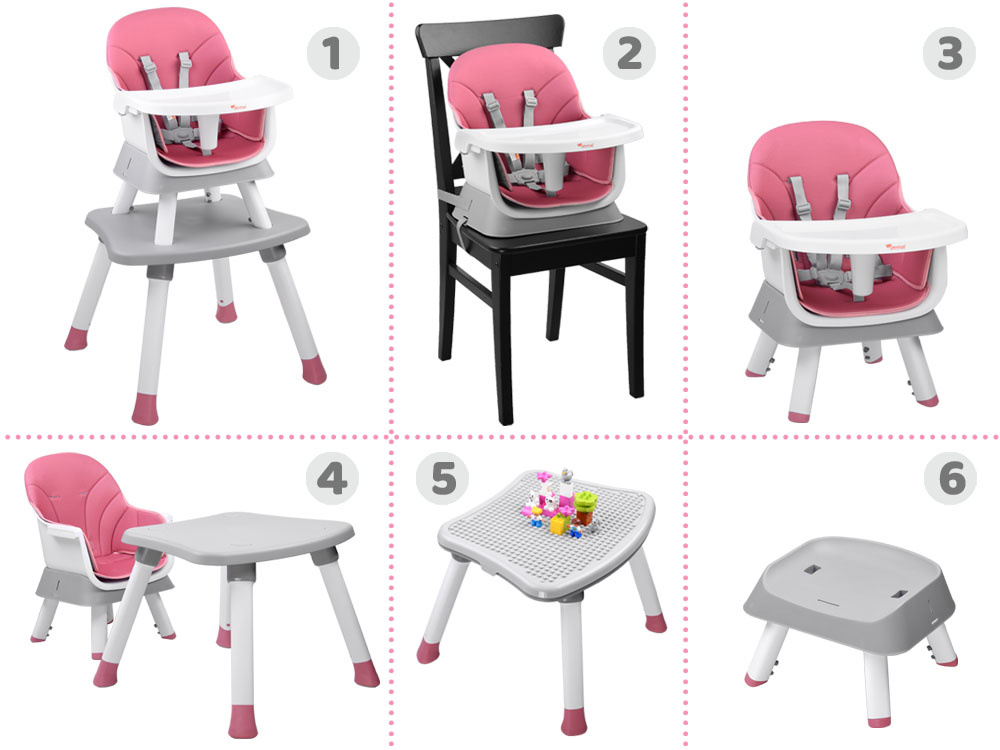 Scaun Masa 6in1 Roz Jokomisiada | Cresc - imagine 13