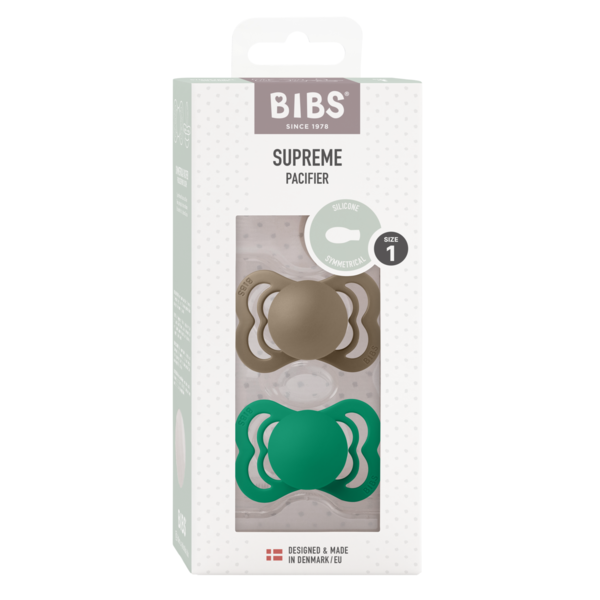 Suzete BIBS Supreme Silicon, 0 luni+, Set 2 culori