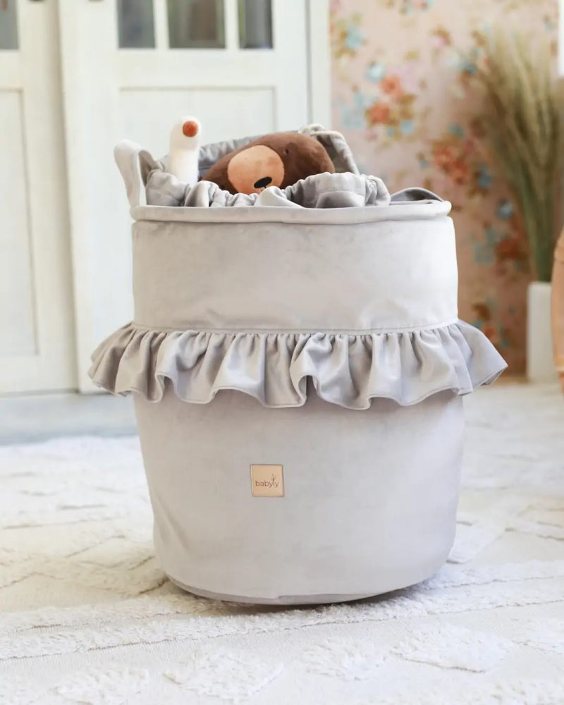 Organizator Jucării Catifea Gri Babyly - imagine 4