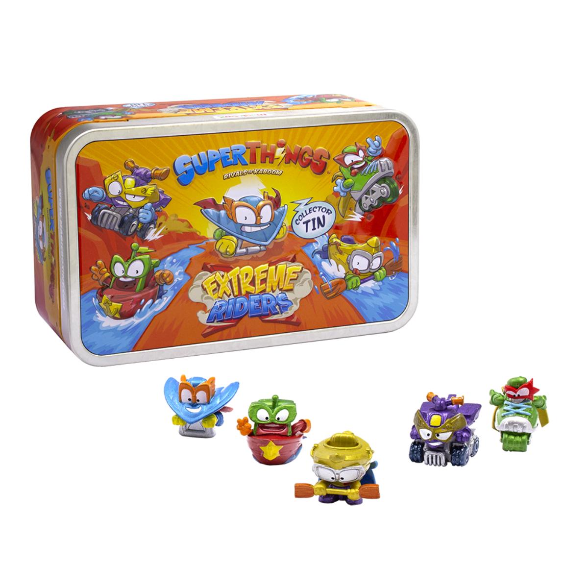 Set 5 Figurine SuperThings Extreme Riders în Cutie Metalică