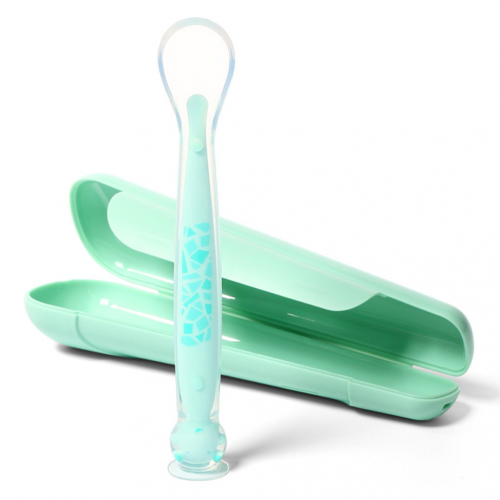 Linguriță Babyono Silicon 6luni+, Cu Capac - imagine 3
