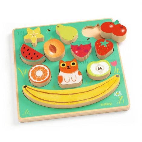 Puzzle Fructe Djeco - Joc Echilibru Lemn - imagine 4