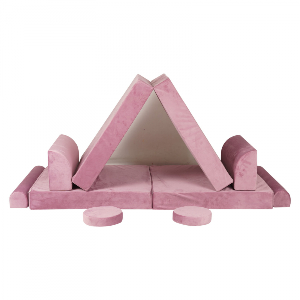 Canapea Modulară Meowbaby Velvet Roz - imagine 5