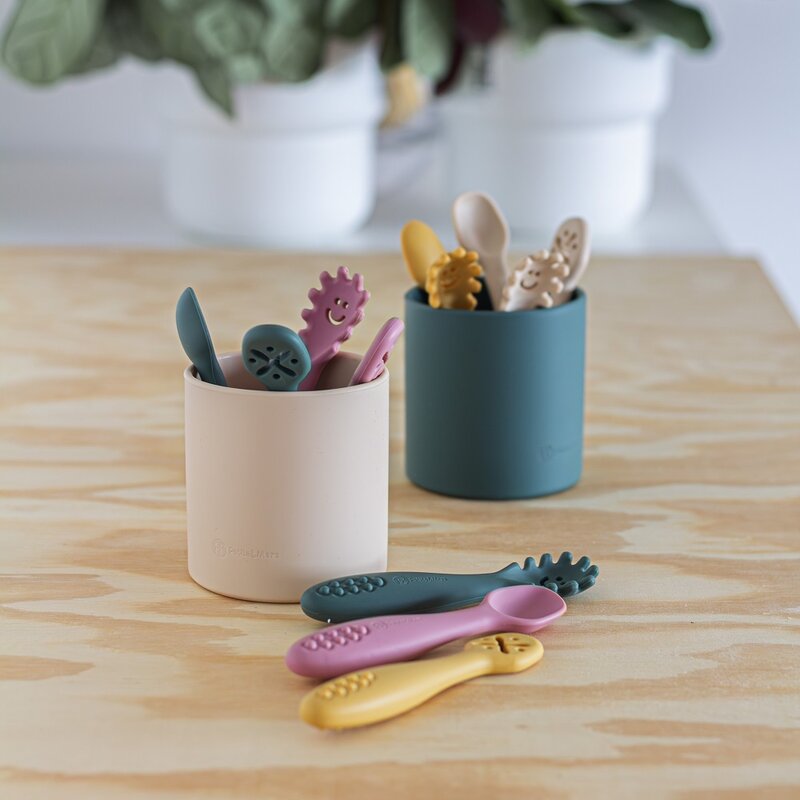 Set 3 lingurițe silicon bej Petite&Mars - imagine 3