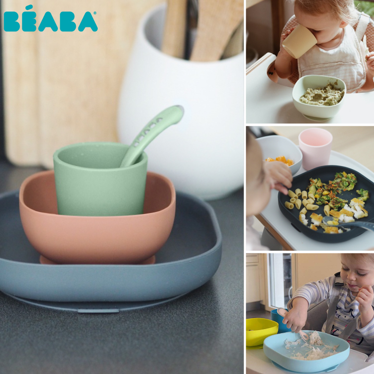 Set Masa Silicon Beaba Mineral 4 Piese - imagine 4