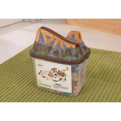 KidKraft Set Trenulet Santier, 61 Piese, Depozitare Bucket Top - imagine 5